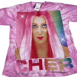 Cher Women's Pink Tie-Dye Short Sleeve Graphic T-Shirt - Size XS - NWT
